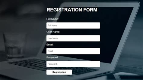 How To Create Simple Registration Form Using Only Html And Css