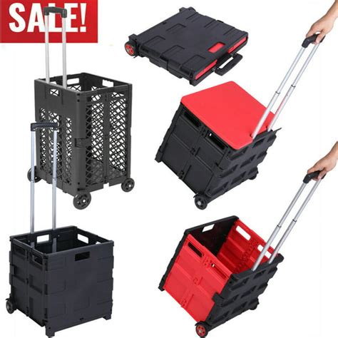 4 Wheels Mesh Rolling Utility Cart Folding And Collapsible Hand Crate