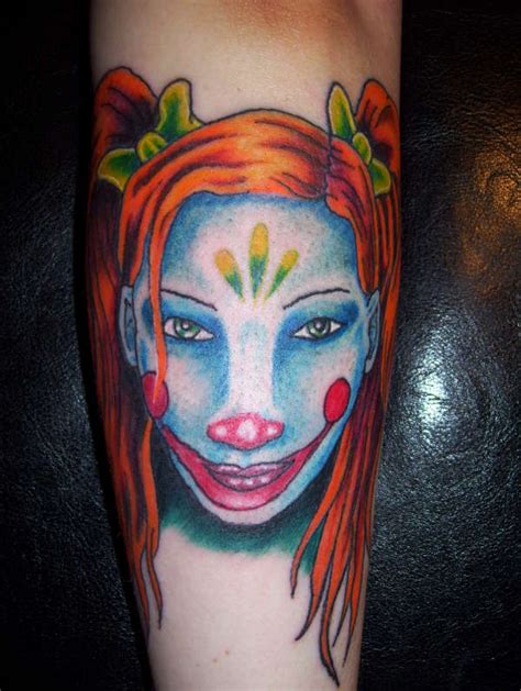 Half Sleeve Clown Girl Tattoo For Men