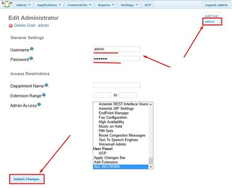 How To Change Freepbx And Asterisk Default Passwords Knowledge Center