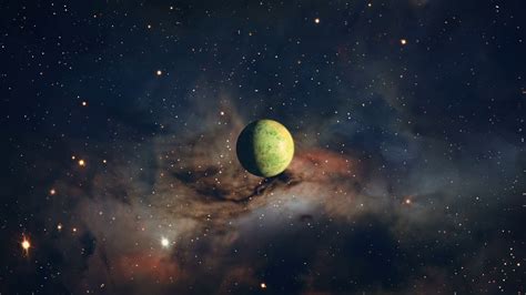 Camera Focuses On An Alien Planet With Life A Habitable Looking Extraterrestrial Planet Full