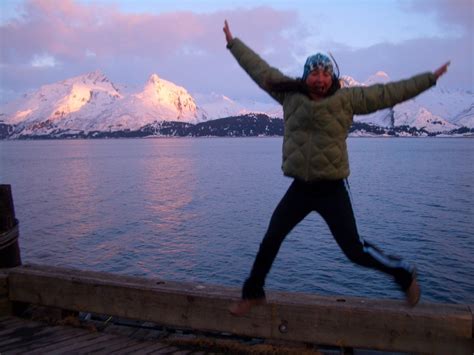 Winslow Passey International Mountain Guide: Winslow jumping for joy in Valdez Alaska