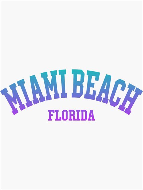Miami Beach Florida City Sticker For Sale By Happybarber7463 Redbubble