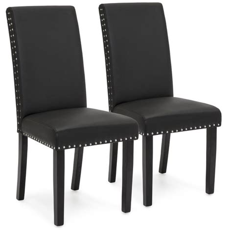 They retain heat better than most materials hence welcoming. Best Choice Products Set of 2 Studded Faux Leather Parsons ...