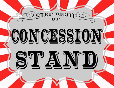 Concession Stand Sign Printable Printable World Holiday