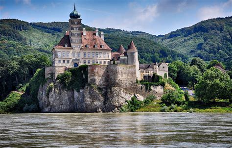 Wallpaper Landscape Mountains River Castle Austria Fortress Rock