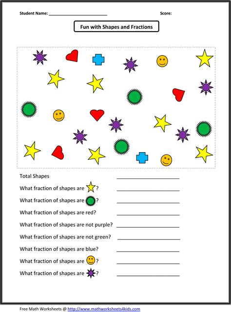 The answer key is included with the math worksheets as it is created. Identifying Fraction Worksheets | Fractions worksheets ...