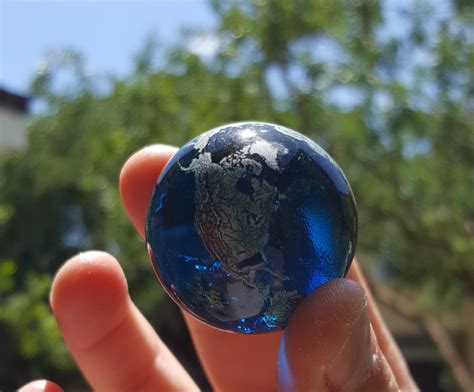 Giant 35mm Planet Earth Globe Marble Detailed Glass World Space Marb Lynx Art Collection