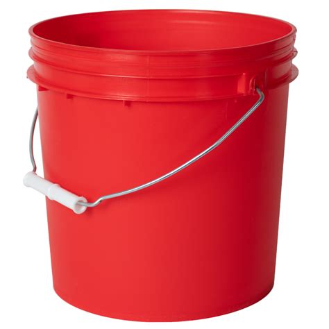 Red 2 Gallon Hdpe Bucket Us Plastic Corp