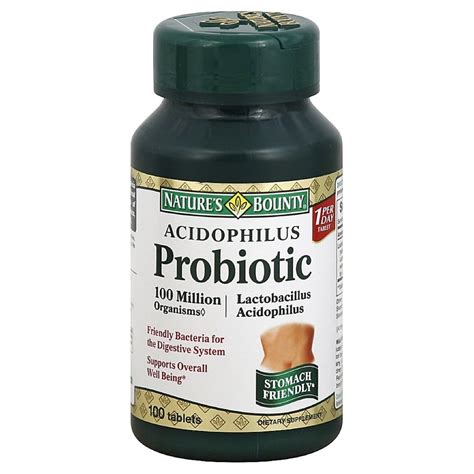 Natures Bounty 100 Count Acidophilus Probiotic Tablets Natures