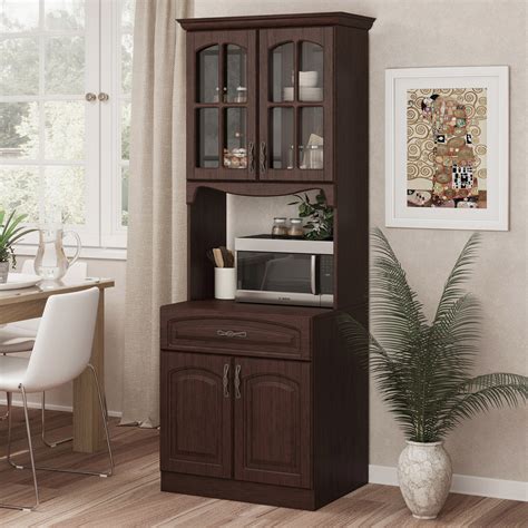 Living Skog Pantry Kitchen Storage Cabinet Mdf In Espresso Color