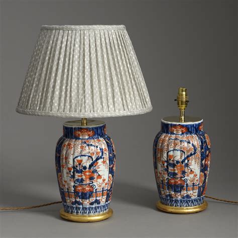 Pair Of Late 19th Century Meiji Period Imari Porcelain Vase Lamps Timothy Langston Fine Art