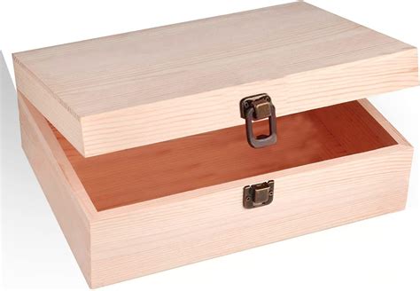 Buy Kyler Unfinished Pine Wood Box Large Wooden Boxes Unfinished With