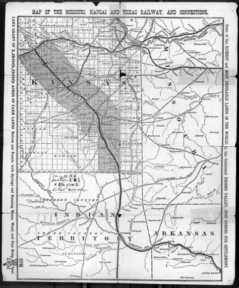 Map Of The Missouri Kansas And Texas Railway And Connections Kansas