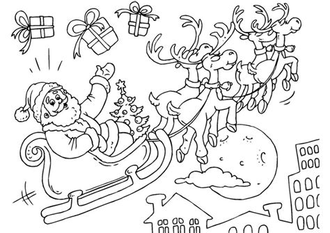 Kleurplaat kerstman in slee Afb 23379.