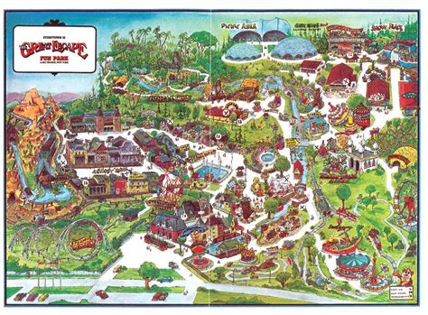 1980s Map Of The Great Escape In Lake George Ny Themepark