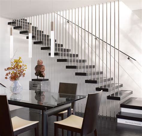 The Dining Room With The Floating Stairs Fine Homebuilding Modern
