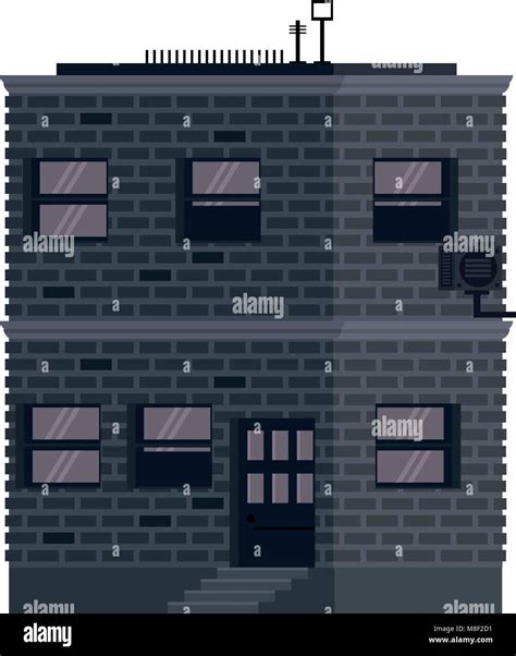 Pixelated Building Isolated Vector Illustration Graphic Design Stock