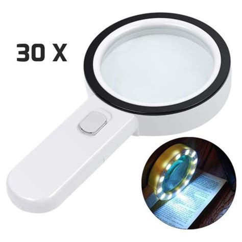 30x magnifying glass with light handheld lighted magnifier led magnifiers for seniors reading