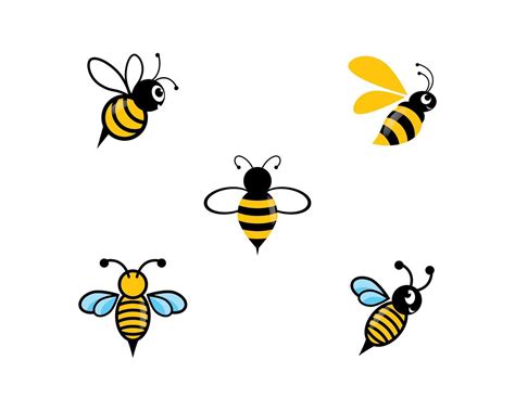 Cute bee logo set 1236367 Vector Art at Vecteezy