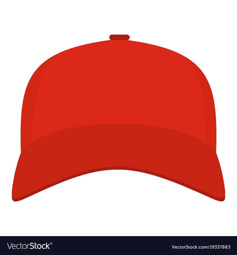 Baseball Cap In Front Icon Flat Style Royalty Free Vector