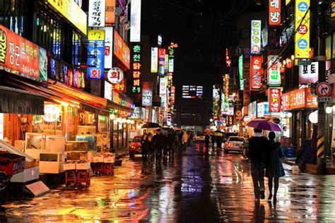 Rainy Day In Seoul Kota Malam Tempat