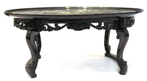 Korean Black Lacquer And Mother Of Pearl Table