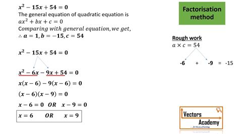 Class X Quadratic Equations Factorization Method To Solve Quadratic