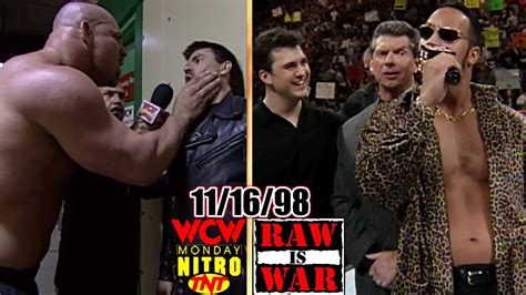 Wwf Raw Vs Wcw Nitro November 16 1998 Full Breakdown Corporate Rock V Austin