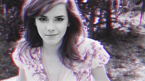 Emma Watson Emma Watson Anaglyph 3d Monochrome Actress Women 1080p