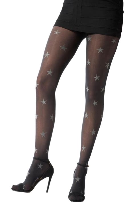 pretty polly star print opaque tights