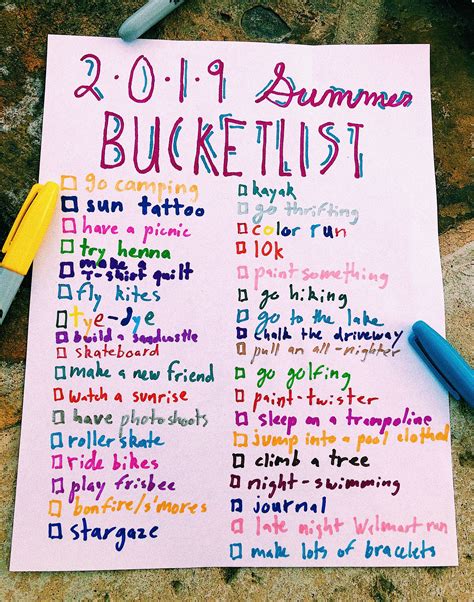 2019 Summer Bucketlist | Ultimate summer bucket list, Summer bucket list for teens, Summer fun list