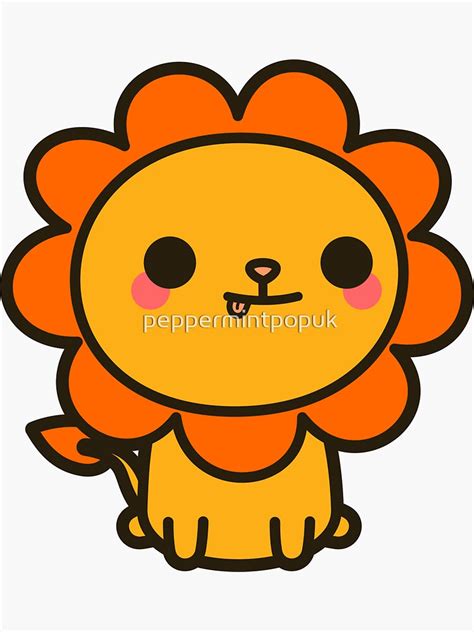 Kawaii Lion Sticker By Peppermintpopuk Redbubble