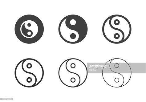 Yin Yang Symbol Icons Multi Series Stock Illustration Getty Images
