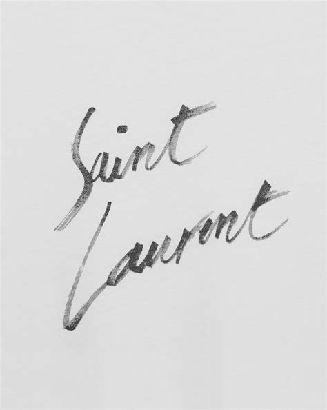 Saint Laurent Oversized Saint Laurent Signature T Shirt In Ivory And