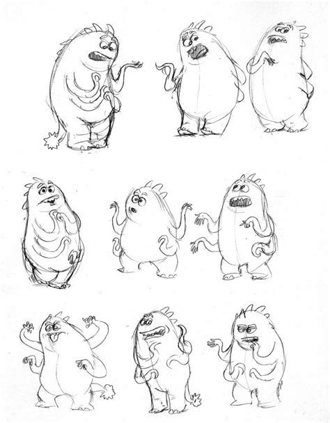 Character Model And Expression Sheets For Pixars Monsters Inc Artwork