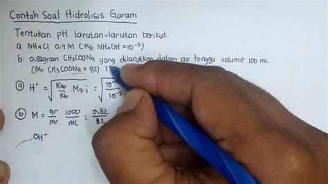 Soal Hidrolisis Garam Dan Penyelesaiannya