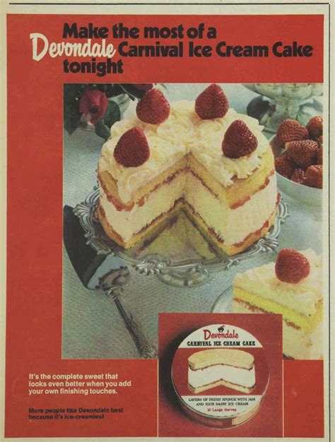 Devondale Carnival Ice Cream Cake Advertisement Ad March Vintage Retro Ice Cream Cake