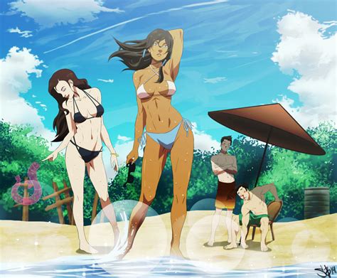 Rule 34 Asami Sato Avatar The Last Airbender Beach Bikini Bolin Breasts Dark Skinned Female