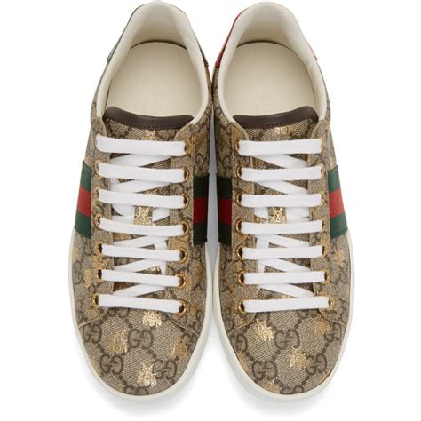 New gucci ace gg supreme boutique low top sneakers shoes 10 g/us 10.5 rfid. Gucci Canvas New Ace GG Supreme Bee-print Sneakers in ...