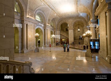 Astor Hall In New York Public Library Stock Photo Alamy