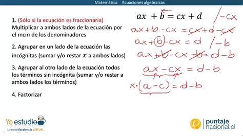 Matemática Ecuaciones Algebraicas Youtube