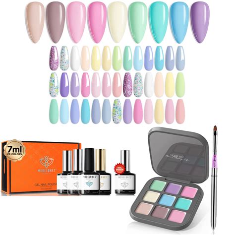 Amazon Com Modelones 9 Colors 9g Pastel Solid Gel Polish Palette 1