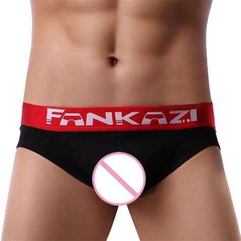 Fankazi Mens Sexy Underwear Shorts Underpant Sslip Homme Gay Patchwork