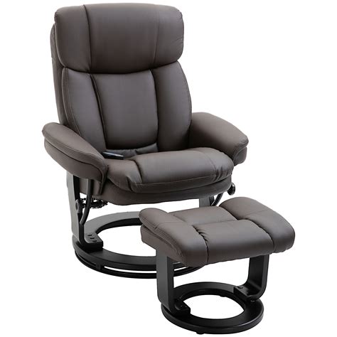 Homcom Massage Recliner Chair With Ottoman Electric Faux Leather Recliner With 10 Vibration