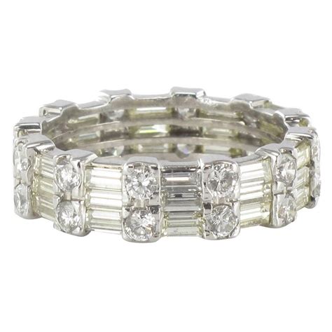 Brilliant And Baguette Diamond Gold Eternity Ring For Sale At 1stdibs