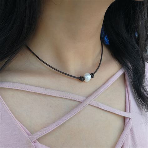 Aobei Pearl Handmade Choker Necklace With Freshwater Pearl And Genuine