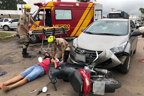 em goianésia acidente de trânsito entre carro e moto deixa uma pessoa ferida jornal do vale