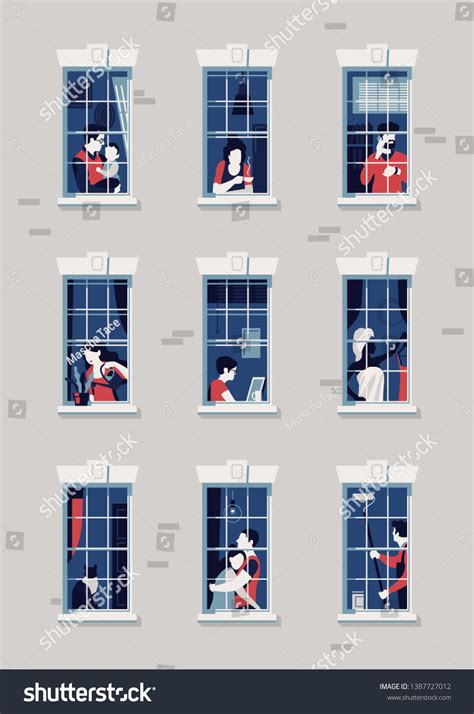 Quality Flat Vector Illustration On Neighbours Stock Vector Royalty Free 1387727012