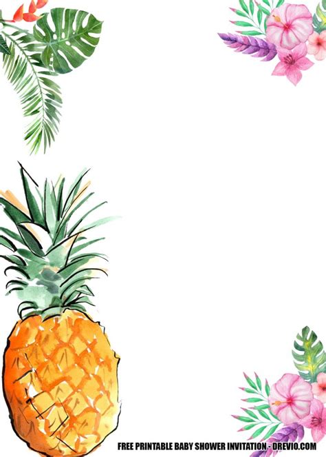 Free Printable Pineapple Party Invitations